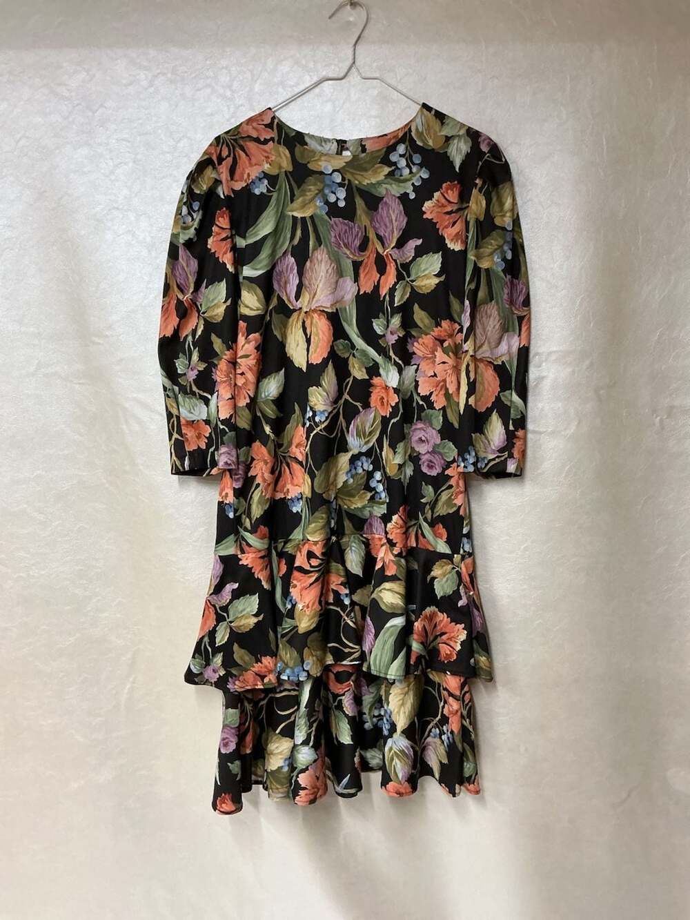 Vintage Statements Floral Print Tiered Dress Size 8